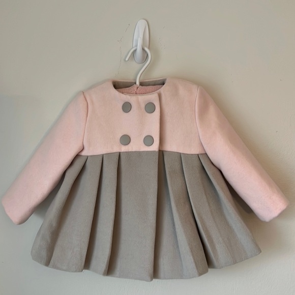 Tahari Other - Tahari Baby Pink Grey Pea Coat 3-6M